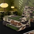 thumbnail image 5 of meiyoeat Duck Pattern Monogrammed P Zipper Twin Comforter Sets with Fitted Sheet and 2 Pillowcases For Boys,Camo Hunting Initial Print Zipper Bedding Set,Black Reversible,4 Pieces, 5 of 7