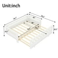 thumbnail image 4 of Twin Montessori Floor Bed or Double Twin Platform Bed for Kids, Solid Wood Twin Bed Frame with Guardrails, 2-in-1 Convertible Toddler Bed Frame, White, 4 of 7