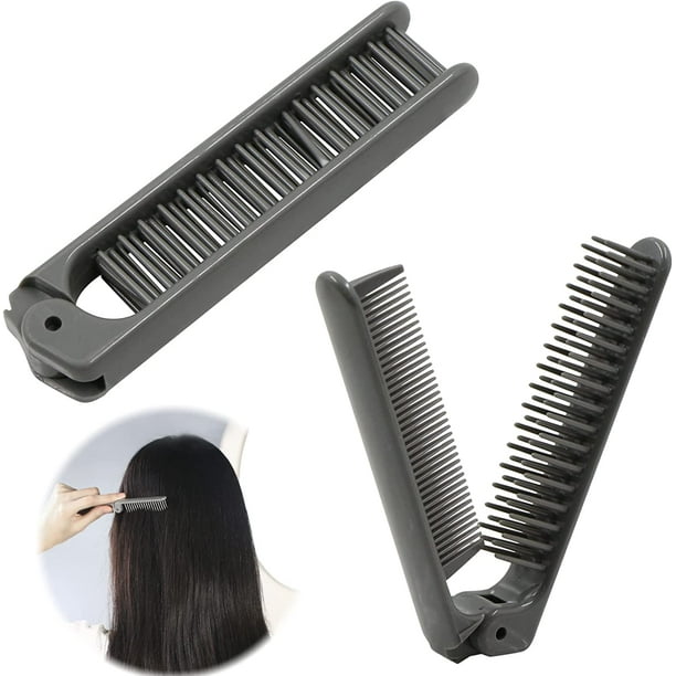 Peine plegable portátil de doble uso - 2 piezas Simplicidad de viaje Equipaje Trenzado a mano Distribución del cabello Extremo Dos tipos de peines Uso fácil Calidad plegada para peluquería TUNC Sencillez