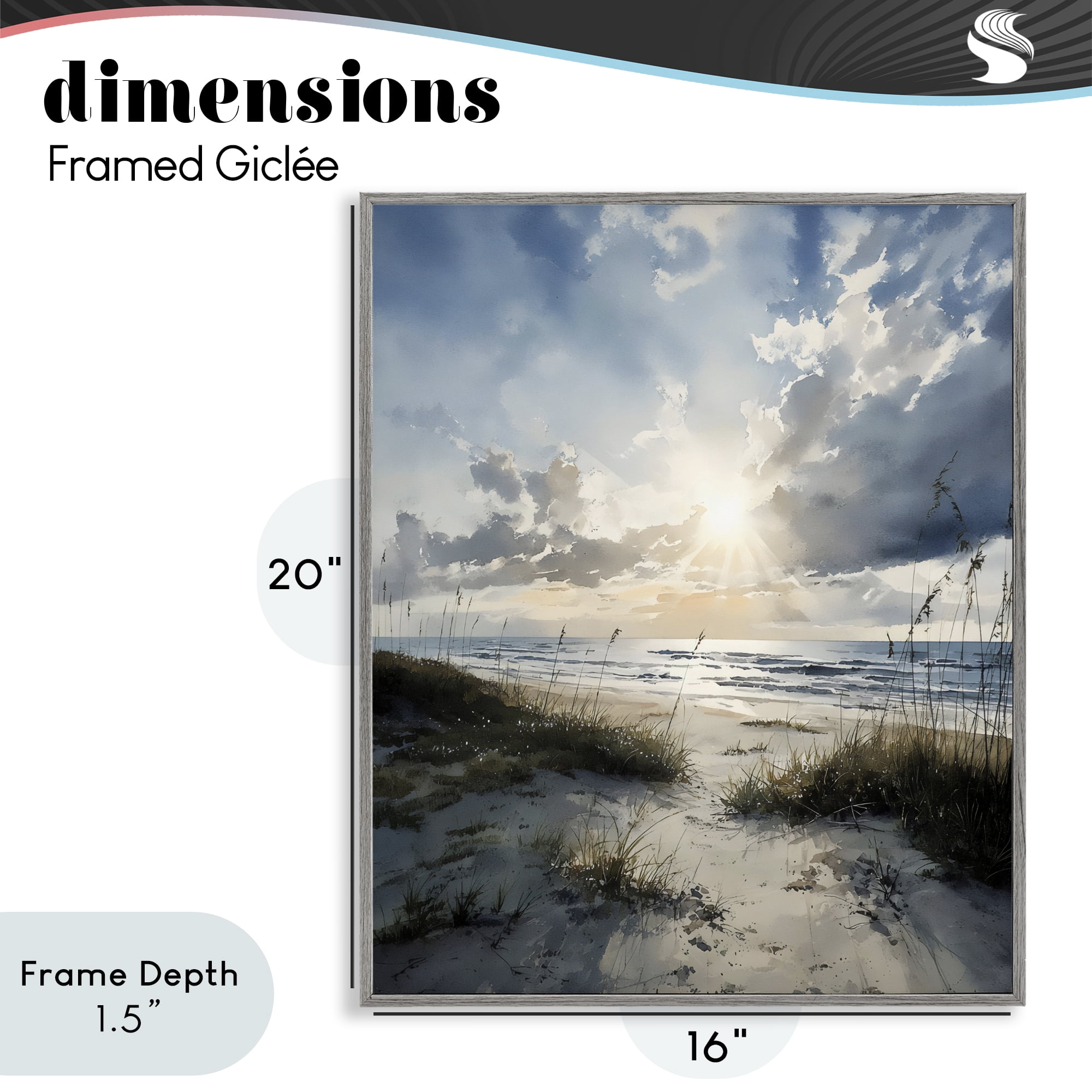 Stupell Industries Sunshine On The Beach Gray Framed Giclee Art, design by Franklyn Gregory