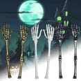 thumbnail image 4 of 1 Pairs Halloween Skeleton Arm Stakes, 12.6" Realistic Plastic Skeleton Hands, Scary Yard Decoration for Graveyard, Haunted House, Outdoor Lawn,Black, 4 of 5