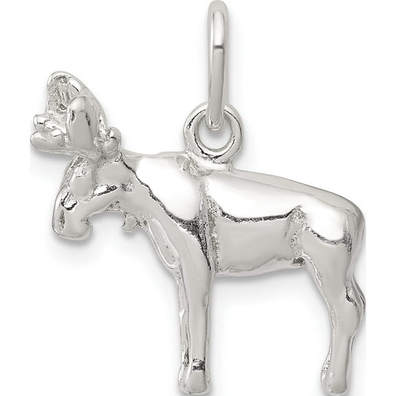 Sterling Silver Moose Charm (19 X 20) Made In India qc4894