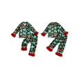 thumbnail image 2 of Spewahor Little Baby Girls Christmas Pajamas 1T 2T 3T 4T 5T 6T 7T Long Sleeve Bow Print Button Shirt + Pants Set, 2 of 9