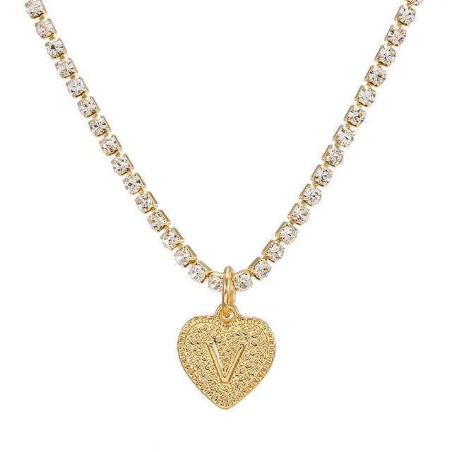 Jusqu'à 65% de Rabais Mode 26 Lettres Anglaises Collier Coeur Pêche Collier Chaîne Collier Boucles d'Oreilles Jewelry sur l'Autorisation