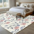 thumbnail image 4 of 5'x7' Area Rugs for Living Room Bedroom, Red Blue Spring Floral Washable Rug Carpet Runner Indoor Outdoor, Flowers Leaves Pastoral Botanical Non Slip Floor Mats Area Rug for Kitchen, Nursery, 4 of 8