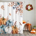 thumbnail image 2 of Shower Curtain 54"W x 78"L Fall Thanksgiving Pumpkins Autumn Leaves Fabric Shower Curtains Set with Hooks Water Repellent Bathroom Curtains Machine Washable Bathroom Accessories, 2 of 6