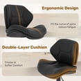 thumbnail image 5 of Hawsaiy Swivel Bar Stools Set of 2, Adjustable Height Faux Leather Bar Stools with Back, Double-Layer Upholstered Counter Height Bar Chairs for Kitchen Island, Black, 5 of 10