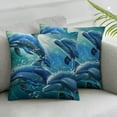 thumbnail image 3 of Creowell Dolphin Throw Pillow Cover , Underwater World Pillow Cover for Bed Sofa, Cute Marine Life Decorative Pillow Cover, Blue Wave Decor Cushion Cover Ocean Theme Bedroom Decor White, 3 of 7