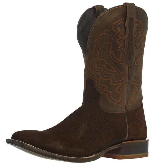 Tony Lama Boot Company Men`s Tony Lama Tucson Chocolate Hippo Print 11` Brown Top Sq Toe Boot