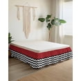 thumbnail image 2 of Black Ripple Bed Skirt Queen Size 18" Drop Black Striped Simple Red Geometric Abstract Ruffled Wrap Around Bed Skirts Adjustable Elastic Bedskirt Dust Ruffle for Queen Size Bed, 2 of 7