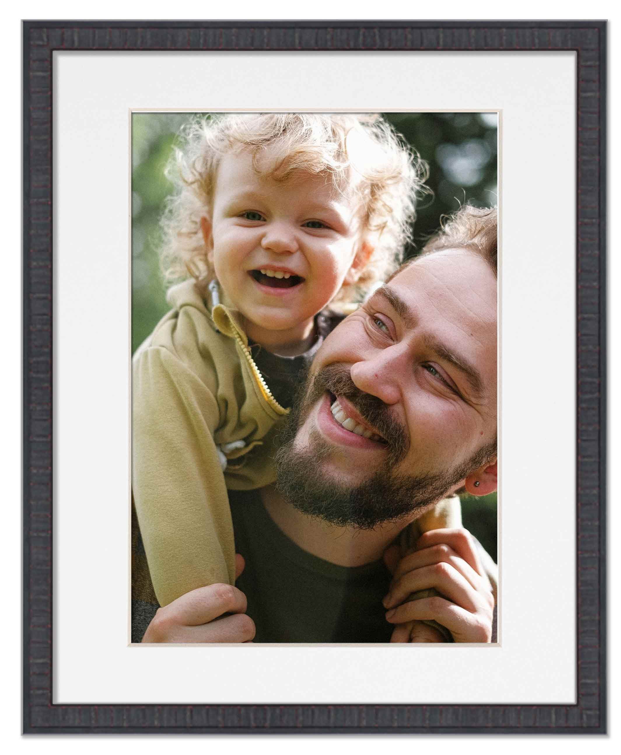 18x24 Frame Mahogany With White Picture Mat For 18x24 Photo - Mahogany 22x28 Frame To Display Print