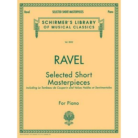 Selected Short Masterpieces: Schirmer Library of Classics Volume 2022 Piano Solo (Paperback)