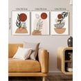 thumbnail image 2 of SHENIFY 12x16in3pcs Boho Wall Art Red Sun Mid Century Modern Decor Minimalist Bohemian Bedroom Decor Abstract Geometry Canvas Prints Ready To Hang for Bathroom, 2 of 5