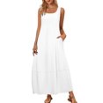 thumbnail image 2 of Gspmoly Robes d'Été pour Femmes, Robe Décontractée Sans Manches Mini pour Femmes, Robe d'Été Printemps à Col Rond, Débardeur Ample, Robe Courte de Plage, Robe de Cocktail, Liquidation, 2 of 9