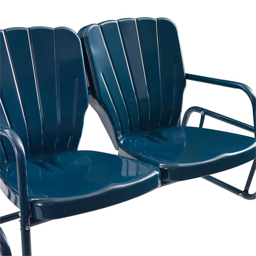 Crosley Furniture Ridgeland 4-piece Metal Outdoor Conversation Set in Navy