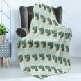 thumbnail image 4 of Botanical Soft Flannel Fleece Blanket, Hand Drawn Sketch of Repetitive Cactus Plants in Pots Pastel Design, Cozy Plush for Indoor and Outdoor Use, 50" x 70", Camel and Laurel Green, by Ambesonne, 4 of 5