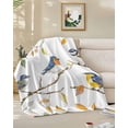 thumbnail image 3 of Throw Blanket Fleece Throw Blanket 40x50in, Watercolor Cute Bird on White Soft Lightweight Bed Blankets Spring Branch Leaves Fuzzy Couch Blankets for All Season, 3 of 7
