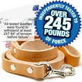 thumbnail image 2 of Logical Leather Dog Leash - 6 Foot Heavy Duty Full Grain Leather Lead; Best for Training - Tan, 2 of 3