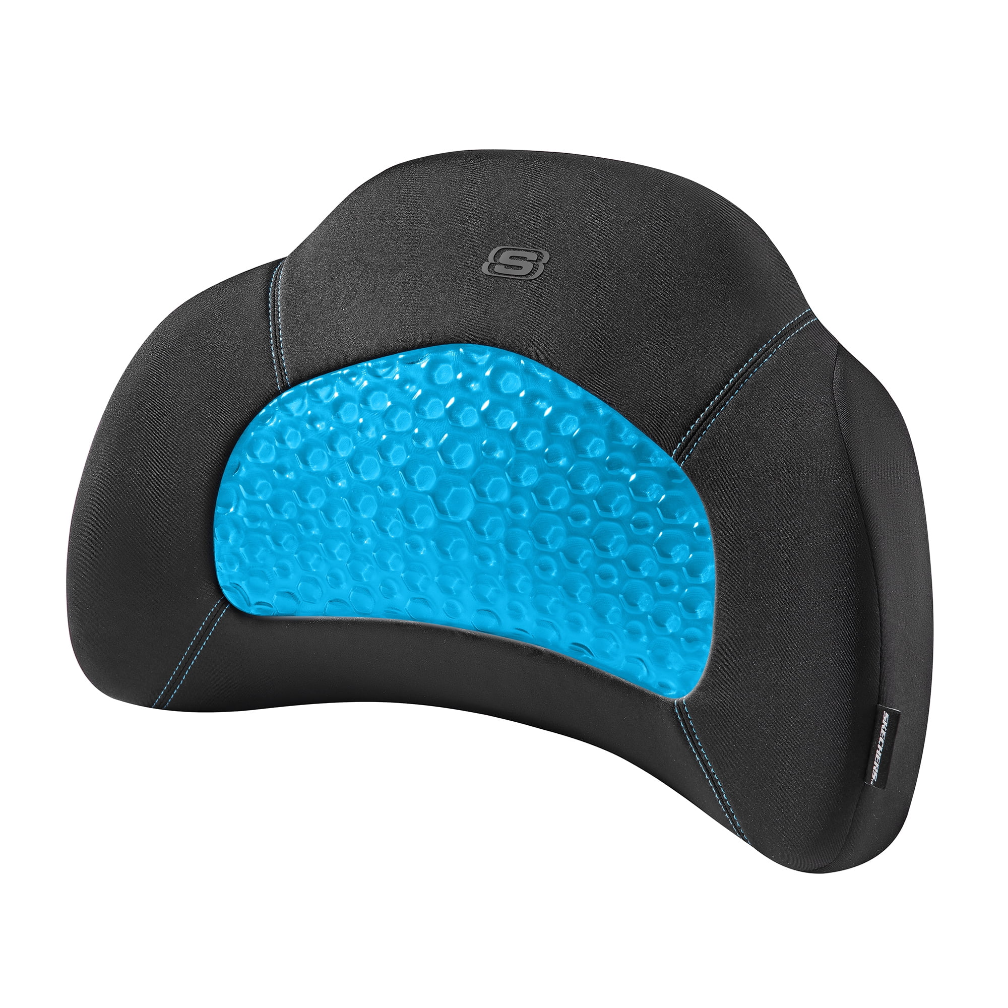 Skechers Cooling Gel Lumbar Support Pillow Memory Foam Lower Back Cushion With Gel Bumps for Office Chair or Car Seat-Ergonomic Backrest