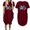 Wine, variant on Dresses for Women 2023 Plus Size Summer Casual Midi Dresses For Women 2023 Women'S Summer Fashion Flag Print Casual Short Sleeve With Pocket Round Neck Loose Dress
