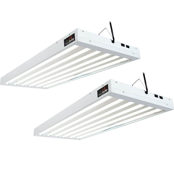 Hydrofarm Flt46 Agrobrite 6 Tube Hydroponic 4ft Grow Light Fixture 324w 2 Pack Walmart Com Walmart Com
