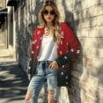 thumbnail image 5 of SCRAWLGOD Christmas Snowflake Cardigan Coats for Women Trendy Clothes Outfits Size 2XL Long Sleeve Work Cardigan for Women Office Elastic Sweater Jacket for Women Long, 5 of 7