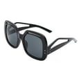 thumbnail image 2 of Women’s Oversized Square Sunglasses Vintage Retro Bold Cutout Frame UV400 Black, 2 of 5