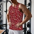 thumbnail image 5 of Pofeuu Festive Reindeer Print Men's Workout Tank Tops Sleeveless Muscle Gym Shirt Quick Dry-Large, 5 of 7