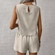 thumbnail image 3 of MKLEKYY Pantalones Cortos Deportivos Mujer Conjunto De Dos Piezas De Top Y Pantalones Cortos De Color Sólido Para Mujer, 3 of 4