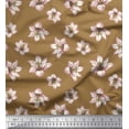 thumbnail image 1 of Soimoi Brown Georgette Viscose Fabric Lilies Floral Print Fabric by the Yard 42 Inch Wide, 1 of 1