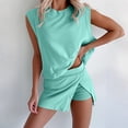 thumbnail image 2 of Womens 2 Piece Sets Summer Lounge Set Sleeveless Cotton Tank Top Lined Split Skirt Matching Set Outfits, XL, 2 of 6