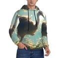 thumbnail image 2 of Pofeuu Majestic Ostrich In Forest Print Mens Casual Hooded Collar Drawstring Hoodies Pullover Sweatshirts Casual Long Sleeve Shirts-Small, 2 of 7