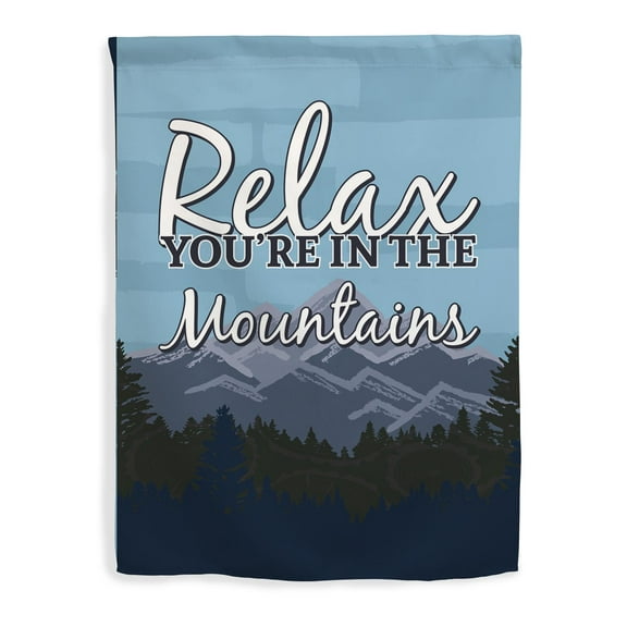 ThisWear Mountain Home Decor Relax You're in The Mountains Flag Mountain Gift Vertical House Flag Multi