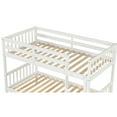 thumbnail image 6 of Twin over Twin Bunk Bed with Twin Size Trundle, Solid Pine Wood Bunk Bed can Convertible into 3 Platform Bed with Guardrail, Inclined Ladder, All Tools Included, Easy to Assemble, White,LJ3456, 6 of 9