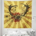 thumbnail image 1 of Deer Tapestry, Grunge Big Antlers of Stag Floral Design Abstract Design Illustration, Fabric Wall Hanging Decor for Bedroom Living Room Dorm, 5 Sizes, Yellow Mustard, by Ambesonne, 1 of 1