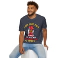 thumbnail image 7 of Hen Look Calm Novelty Apparel Pecked You 3 Times Unisex Softstyle T-Shirt, 7 of 7