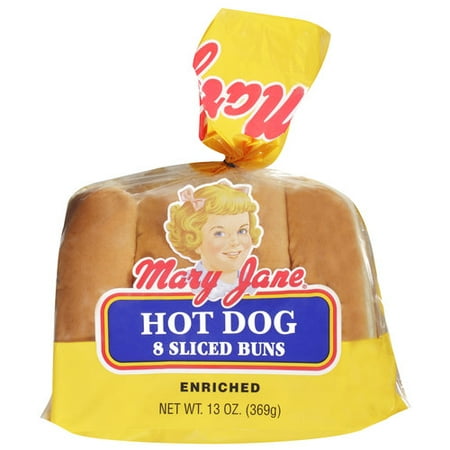 Mary Jane Sliced Hot Dog Buns, 8ct