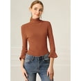 thumbnail image 3 of INSPIRE CHIC Women's Pullover Turtle Neck Slim Knit Sweater Top Yellow XL, 3 of 6