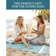 thumbnail image 3 of Casa Platino Turkish Beach Towels 2 Pack, Lightweight & Sand Free, Quick Dry Cotton Towels for Travel, Pool & Summer Beach Days – Aqua, 3 of 9