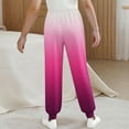 thumbnail image 3 of Girls Lounge Pants 5t Soft Gradient Joggers Pants with Pockets Pull-On Casual Kids Fall Trousers Hot Pink, 3 T, 3 of 6