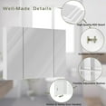 thumbnail image 5 of Medicine Cabinet with Mirror&3 Doors, Wall Mounted Bathroom Mirror Storage Cabinet with 3 Adjustable Shelves for Living Room Entryway,White, 5 of 8