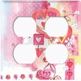 thumbnail image 2 of Metal Light Switch Wall Plate Outlet Cover (Love Ornament Heart Balloons Pink - Double Duplex), 2 of 2