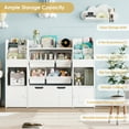 thumbnail image 2 of Hiphuta Kids Bookcase Toy Storage Organizer, Wooden Toy Organizer of 4 Bins& 1 Large Removable Drawers for Home Bedroom, Kids Bookshelf Toy Box with Book Rack, White, 2 of 8