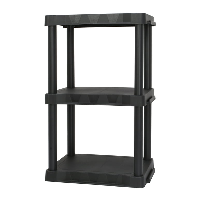 Black Plastic Utility Cart – 3 Shelves