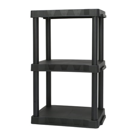 Hyper Tough Black Plastic 3-Tier 32 H x 20.07 W x 12 D, 150lb Total Capacity