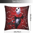 thumbnail image 5 of Christmas Skellington Throw Pillow Cover 18"X18" Double Side Design Bolster Pillowcase, Decorative Cushion Pillow Case for Car Sofa Bedroom Decor Kid Girls Boys, 5 of 8
