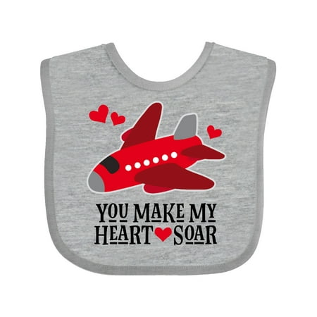 

Inktastic Valentines Day Airplane Hearts Gift Baby Boy or Baby Girl Bib