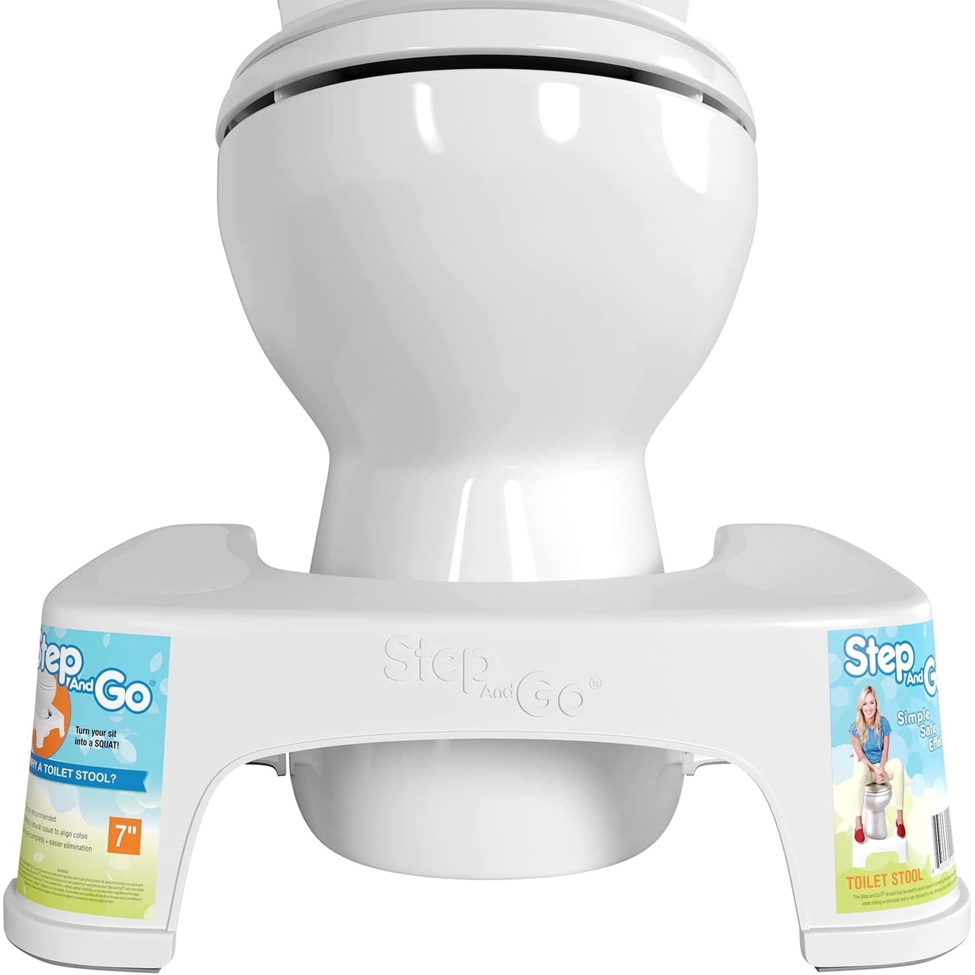 Step and Go Toilet and Bath Stool, 7"