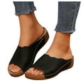 thumbnail image 1 of Womens Wedge Orthopedic Sandals 2025 Comfortable Leather Arch Support Orthotic Platform Walking Dress Slip on, 1 of 6