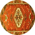 thumbnail image 1 of Ahgly Company Machine Washable Indoor Round Persian Yellow Traditional Area Rugs, 3' Round, 1 of 4
